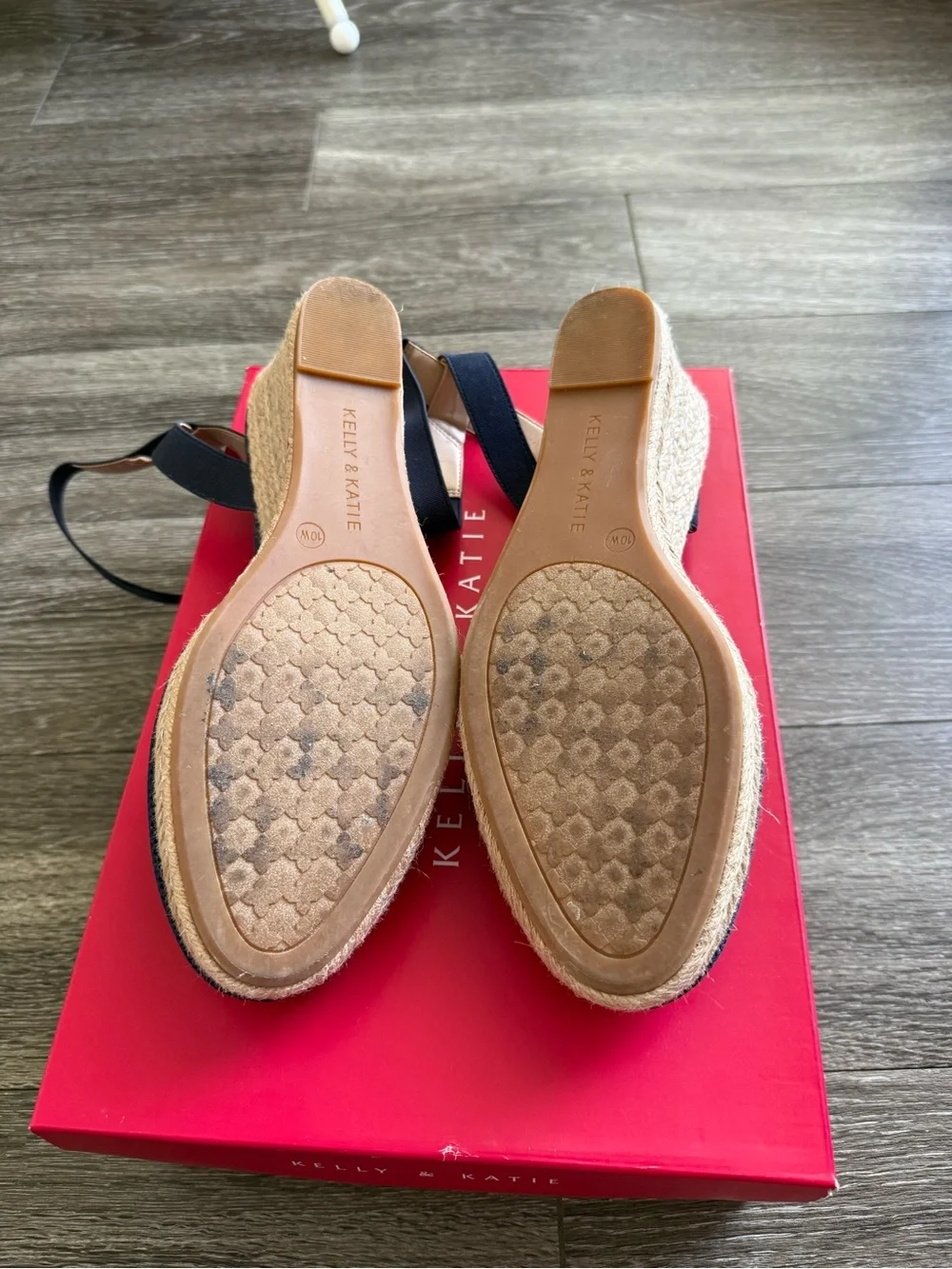 Kelly & Katie Navy Espadrille Ankle-Strap Wedges